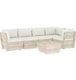 VidaXL 6-delige Loungeset met kussens pallet vurenhout