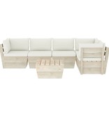 VidaXL 6-delige Loungeset met kussens pallet vurenhout