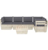 VidaXL 6-delige Loungeset met kussens pallet vurenhout