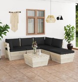 VidaXL 6-delige Loungeset met kussens pallet vurenhout