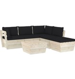 VidaXL 6-delige Loungeset met kussens pallet vurenhout