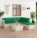VidaXL 6-delige Loungeset met kussens pallet vurenhout