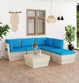 vidaXL 6-delige Loungeset met kussens pallet vurenhout