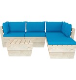 vidaXL 6-delige Loungeset met kussens pallet vurenhout