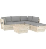 VidaXL 6-delige Loungeset met kussens pallet vurenhout