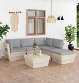 VidaXL 6-delige Loungeset met kussens pallet vurenhout