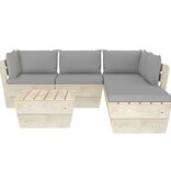 VidaXL 6-delige Loungeset met kussens pallet vurenhout