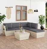 VidaXL 6-delige Loungeset met kussens pallet vurenhout