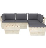 VidaXL 6-delige Loungeset met kussens pallet vurenhout