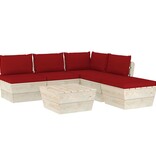 VidaXL 6-delige Loungeset met kussens pallet vurenhout