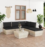 VidaXL 6-delige Loungeset met kussens pallet vurenhout