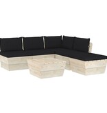 VidaXL 6-delige Loungeset met kussens pallet vurenhout