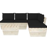 VidaXL 6-delige Loungeset met kussens pallet vurenhout