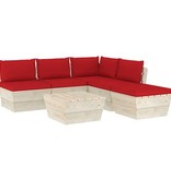 VidaXL 6-delige Loungeset met kussens pallet vurenhout