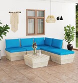 VidaXL 6-delige Loungeset met kussens pallet vurenhout