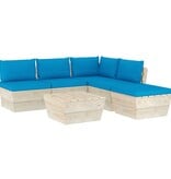 VidaXL 6-delige Loungeset met kussens pallet vurenhout