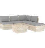 VidaXL 6-delige Loungeset met kussens pallet vurenhout