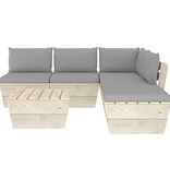 VidaXL 6-delige Loungeset met kussens pallet vurenhout