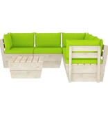 VidaXL 6-delige Loungeset met kussens pallet vurenhout