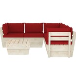 VidaXL 6-delige Loungeset met kussens pallet vurenhout