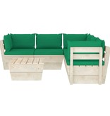 VidaXL 6-delige Loungeset met kussens pallet vurenhout