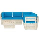 VidaXL 6-delige Loungeset met kussens pallet vurenhout