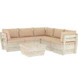 VidaXL 6-delige Loungeset met kussens pallet vurenhout
