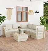 VidaXL 6-delige Loungeset met kussens pallet vurenhout