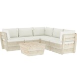 VidaXL 6-delige Loungeset met kussens pallet vurenhout