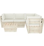 VidaXL 6-delige Loungeset met kussens pallet vurenhout
