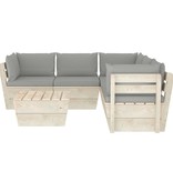 VidaXL 6-delige Loungeset met kussens pallet vurenhout