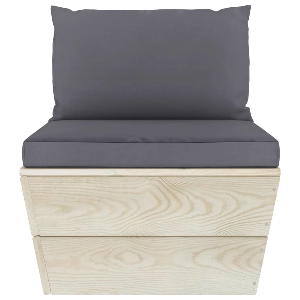 VidaXL 6-delige Loungeset met kussens pallet vurenhout
