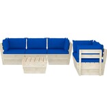 VidaXL 6-delige Loungeset met kussens pallet vurenhout