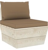 VidaXL 6-delige Loungeset met kussens pallet vurenhout