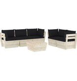 VidaXL 6-delige Loungeset met kussens pallet vurenhout