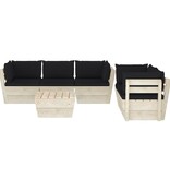 VidaXL 6-delige Loungeset met kussens pallet vurenhout