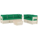 VidaXL 6-delige Loungeset met kussens pallet vurenhout