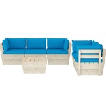 VidaXL 6-delige Loungeset met kussens pallet vurenhout
