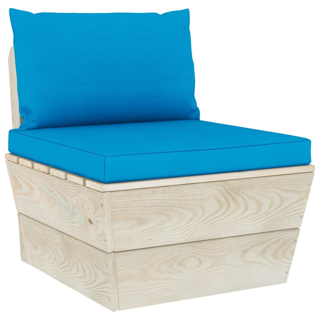VidaXL 6-delige Loungeset met kussens pallet vurenhout