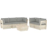 VidaXL 6-delige Loungeset met kussens pallet vurenhout