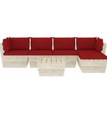 VidaXL 6-delige Loungeset met kussens pallet vurenhout