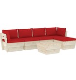 VidaXL 6-delige Loungeset met kussens pallet vurenhout