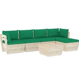 vidaXL 6-delige Loungeset met kussens pallet vurenhout