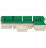 VidaXL 6-delige Loungeset met kussens pallet vurenhout