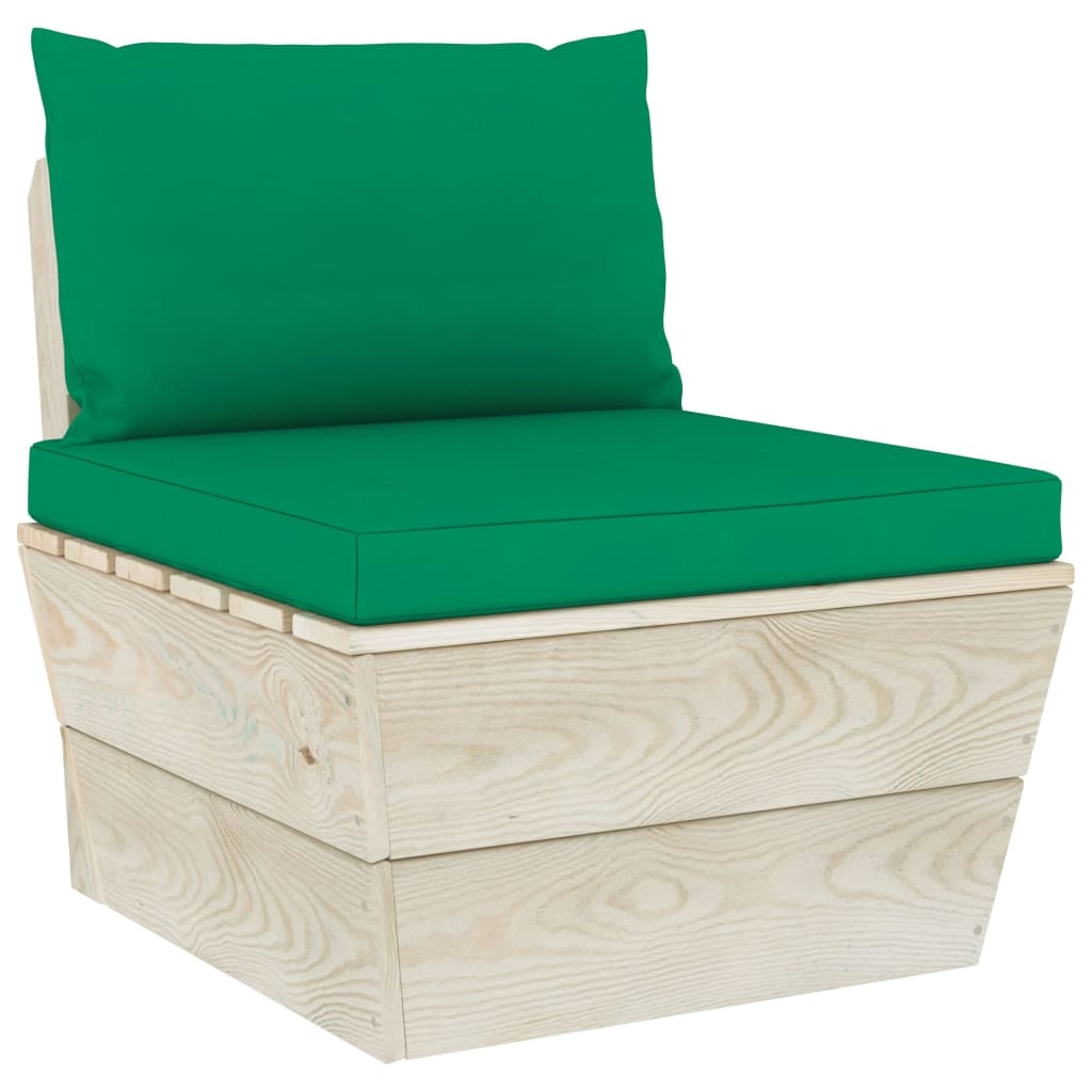 vidaXL 6-delige Loungeset met kussens pallet vurenhout