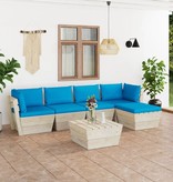 VidaXL 6-delige Loungeset met kussens pallet vurenhout