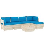 VidaXL 6-delige Loungeset met kussens pallet vurenhout