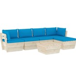 vidaXL 6-delige Loungeset met kussens pallet vurenhout