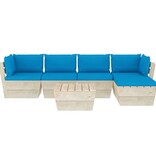 VidaXL 6-delige Loungeset met kussens pallet vurenhout