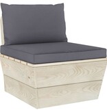 vidaXL 6-delige Loungeset met kussens pallet vurenhout